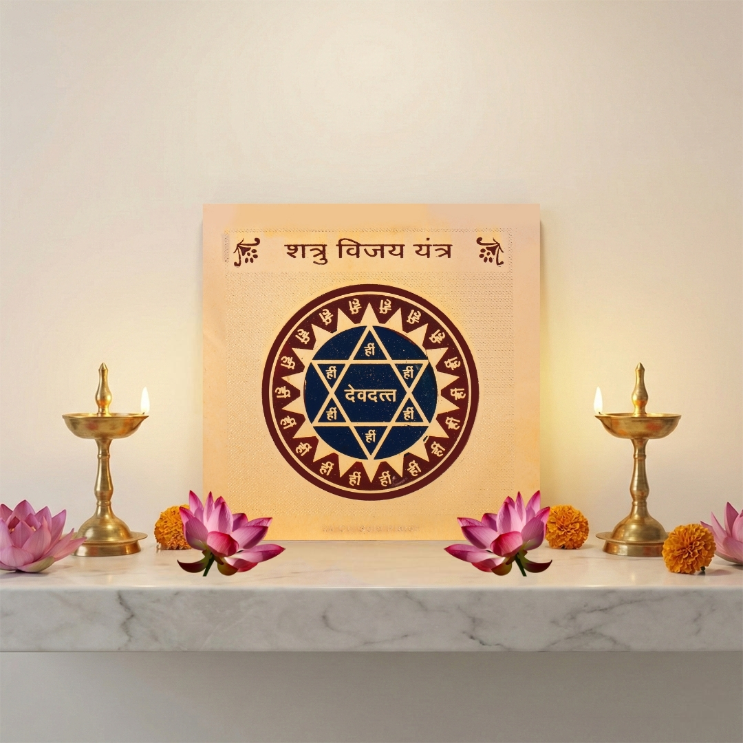 Gold Plated Shatru Vijay Yantra 